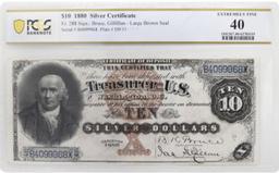 1880 $10 Silver Certificate PCGS 40