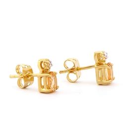 Plated 18KT Yellow Gold 0.82cts Citrine and Diamond Earrings