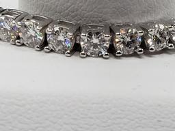 Plated Rhodium 7.0ctw White E-F Fire Moissanite Bracelet