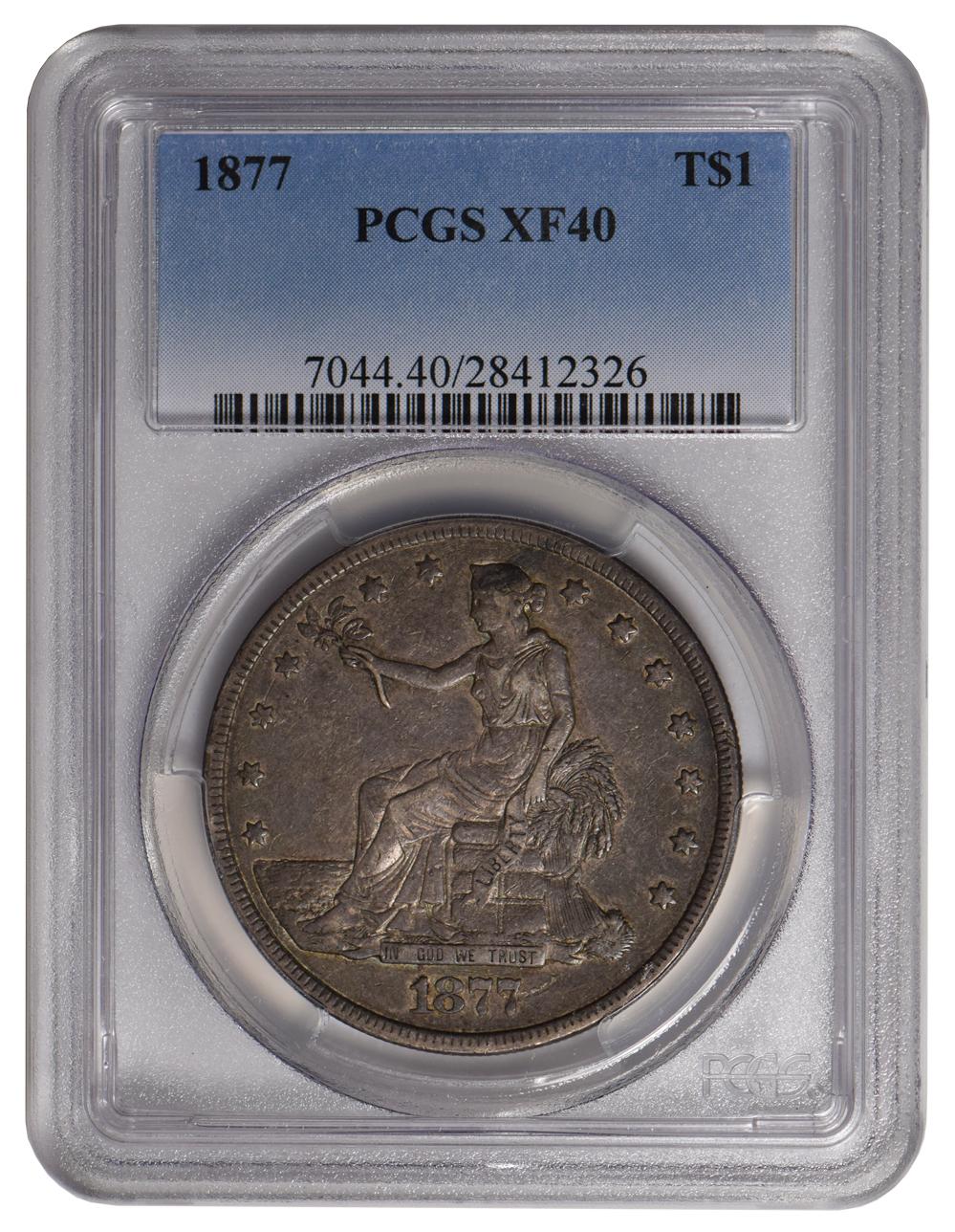 1877 $1 Trade Dollar PCGS XF40