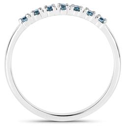 14KT White Gold 0.22ctw Blue Diamond Ring