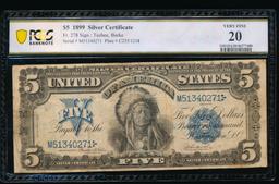 1899 $5 Chief Silver Certificate PCGS 20