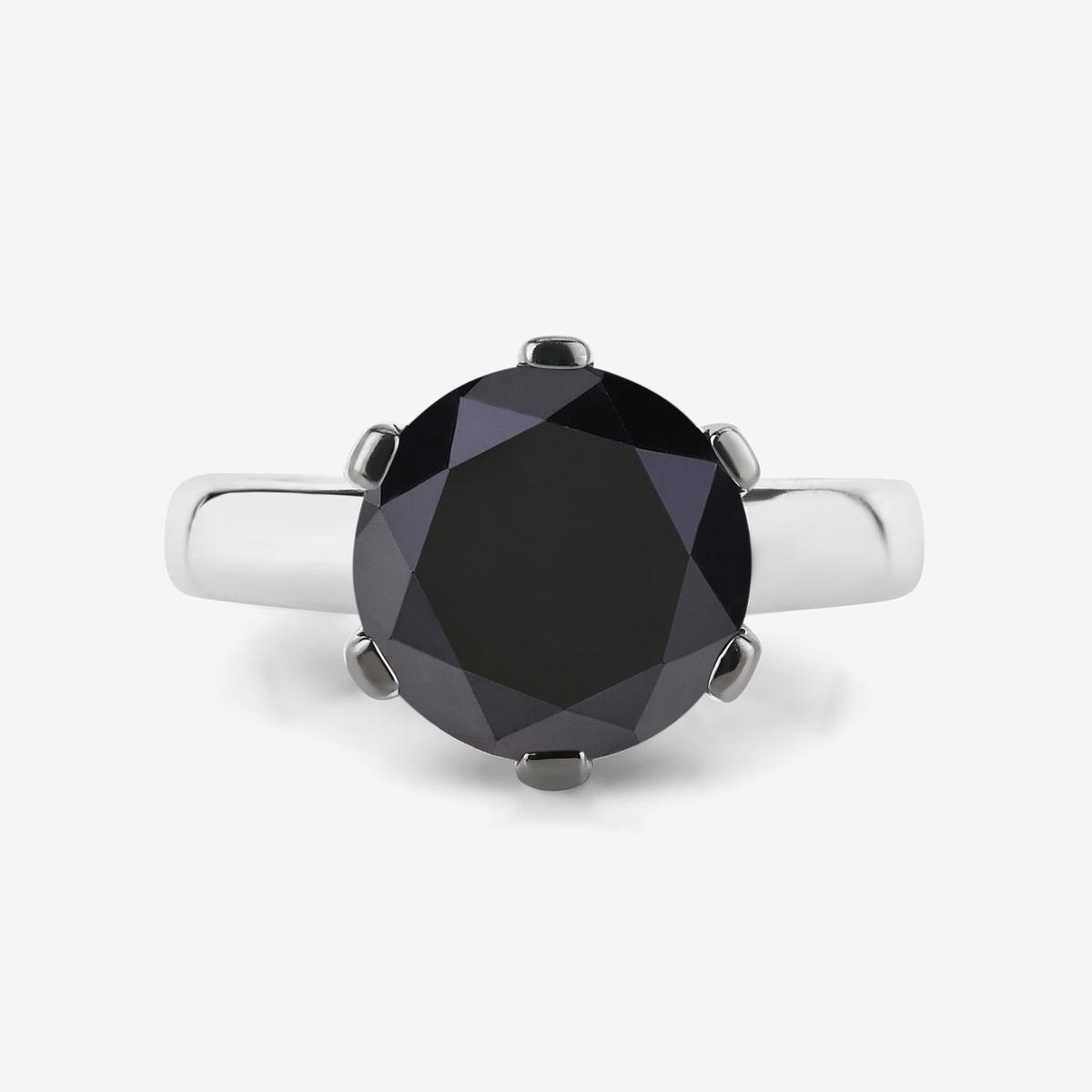 14KT White Gold 3.31ctw Black Diamond Ring