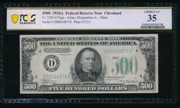 1934A $500 Cleveland FRN PCGS 35