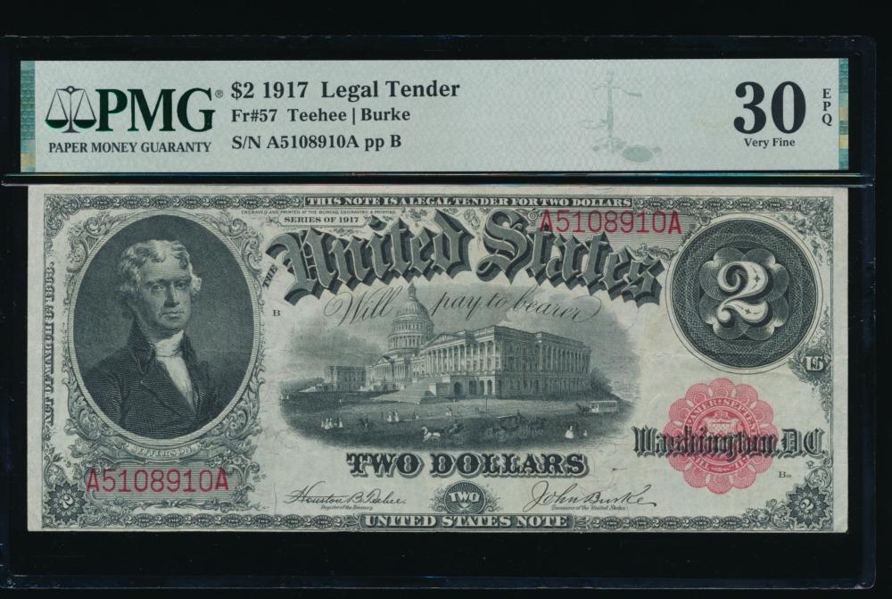 1917 $2 Legal Tender Note PMG 30EPQ