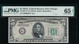 1934A $5 STAR Chicago FRN PMG 65EPQ