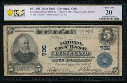 1902 $5 Cleveland OH National PCGS 20