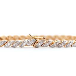 Plated 18KT Yellow Gold Diamond Bracelet