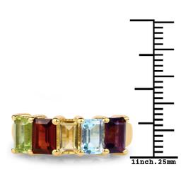 Plated 14KT Yellow Gold 2.70ctw Multi Color Gemstone Ring