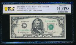 1963A $50 Cleveland FRN PCGS 64PPQ
