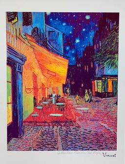 Terrace Cafe by Vincent Van Gogh Estate Signed Giclee