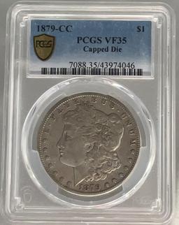 1879-CC $1 Capped Die Morgan Silver Dollar PCGS VF35