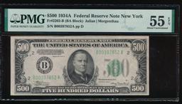 1934A $500 New York FRN PMG 55EPQ
