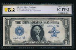 1923 $1 Silver Certificate PCGS 67PPQ