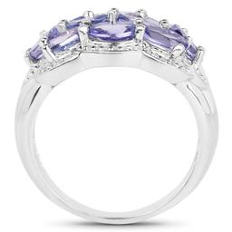 Plated Rhodium 2.66ctw Tanzanite Ring