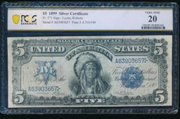 1899 $5 Chief Silver Certificate PCGS 20