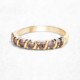 14KT Yellow Gold 0.55ctw Champagne Diamond Ring