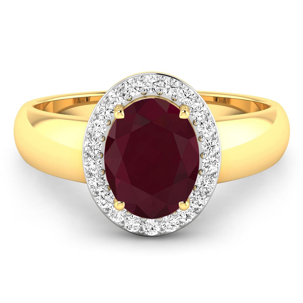 14KT Yellow Gold 2.3ct Ruby and Diamond Ring