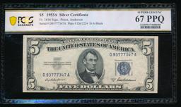 1953A $5 Silver Certificate PCGS 67PPQ