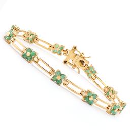 Plated 18KT Yellow Gold 3.00ctw Emerald Bracelet