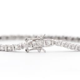 Plated Rhodium Diamond Bracelet