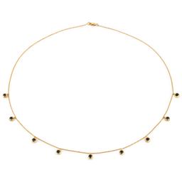 10KT Yellow Gold 1.08ctw Blue Sapphire Necklace