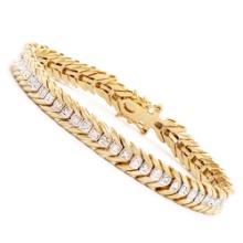 Plated 18KT Yellow Gold Diamond Bracelet