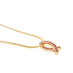 Plated 18KT Yellow Gold 1.02ctw Ruby Pendant with Chain