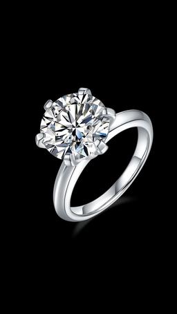 Ladies Sparkling 5 Ct Fire Moissanite Ring