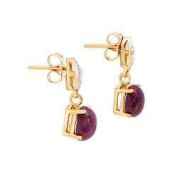 Plated 18KT Yellow Gold 4.02ctw Ruby and Diamond Earrings