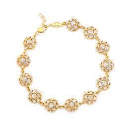 Plated 18KT Yellow Gold Diamond Bracelet