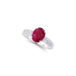 14KT White Gold 2.05ct Ruby and Diamond Ring