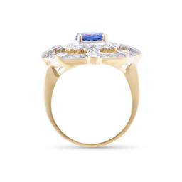 14KT Yellow Gold 1.75ct Tanzanite and Diamond Ring