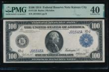 1914 $100 Kansas City FRN PMG 40