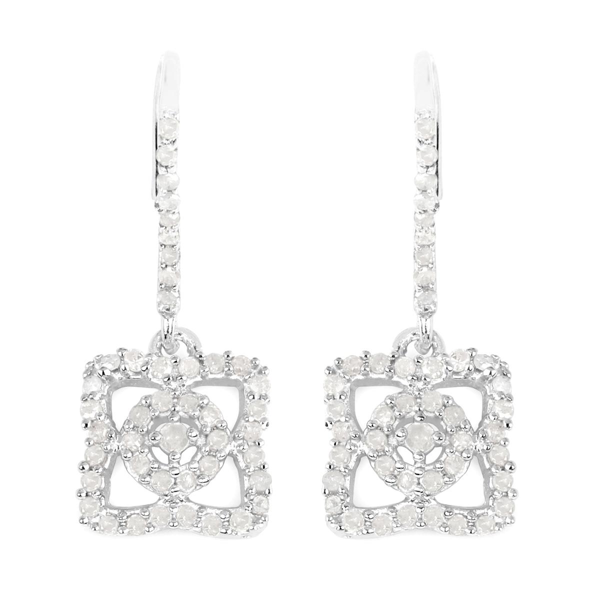 Rhodium Plated 0.56ctw Diamond Earrings