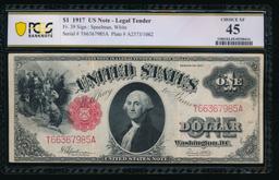 1917 $1 Legal Tender Note PCGS 45