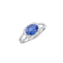 14KT White Gold 1.75ct Tanzanite and Diamond Ring