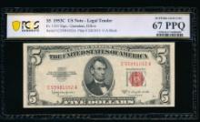 1953C $5 Legal Tender Note PCGS 67PPQ