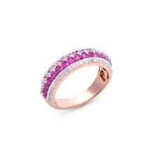 14KT Rose Gold 1.56ctw Ruby and Diamond Diamond Ring