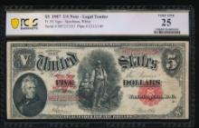 1907 $5 Legal Tender Note PCGS 25