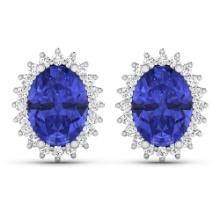 14KT White Gold 2.18ctw Tanzanite and Diamond Earrings