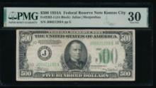 1934A $500 Kansas City FRN PMG 30