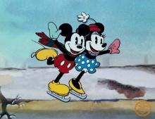 Disney Mickey & Minnie Mouse On Ice Sericel Animation Art Cel