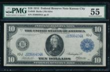 1914 $10 Kansas City FRN PMG 55
