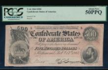 1864 $500 T-64 Confederate PCGS 50PPQ