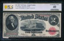 1917 $2 Legal Tender Note PCGS 40