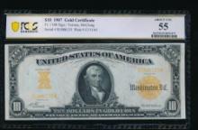 1907 $10 Gold Certificate PCGS 55