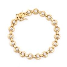 Plated 18KT Yellow Gold Diamond Bracelet