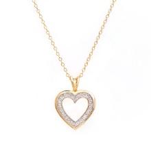 Plated 18KT Yellow Gold 0.21ctw Diamond Heart Pendant with Chain