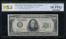 1934A $500 Chicago FRN PCGS 58PPQ